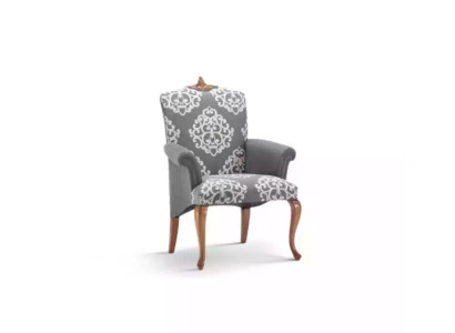 Armchair Living Room Design Elegant Furniture Gray Classic 1-Seater Luxury
