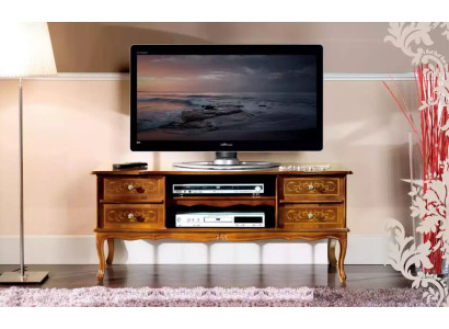 Classic brown RTV luxury TV cabinet lowboard with drawers wooden furniture