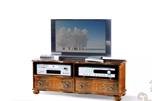 Brown TV stand luxury RTV cabinet living room furniture wood furnishing