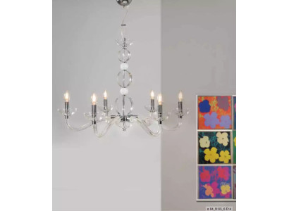 Crystal chandelier pendant ceiling lamps, 6x new lamps