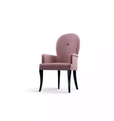 Armchair with armrests, upholstered, solid wood, textile, wooden chair, new