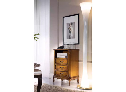 Classic chest of drawers wooden furniture brown living room 3 drawers design lamp