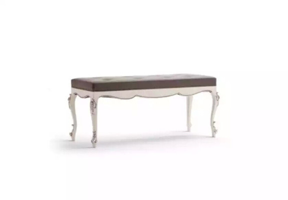 Designer bench stool living room seating upholstered textile fabric bench