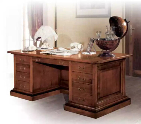 Brown solid wood desk classic office furniture study table