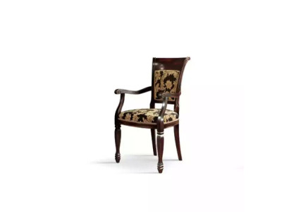 Chair Brown Design Living Room Dining Room Wood Upholstered with Armrest New
