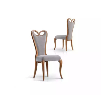 Chair Without Armrest Dining Room Brown Design Textile Luxury Dining Chair