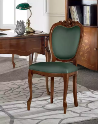 Classic Brown Wooden Chair Luxury Office Furniture Green Single-seater Design