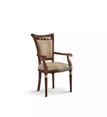 Chair Luxury Design Armchair Wood Upholstery Art Deco Dining Room Furniture Wood