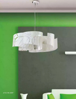 Stylish Chandelier Modern White Pendant Lamp with 6x Bulbs