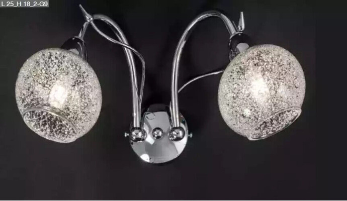 Luxurious wall lamp grey 2x round shape lamps decor
