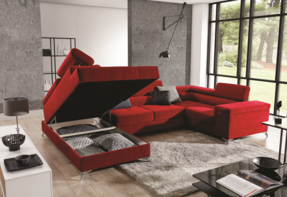 U-shaped sectional sofa couch design upholstered sofa bed function living landscape
