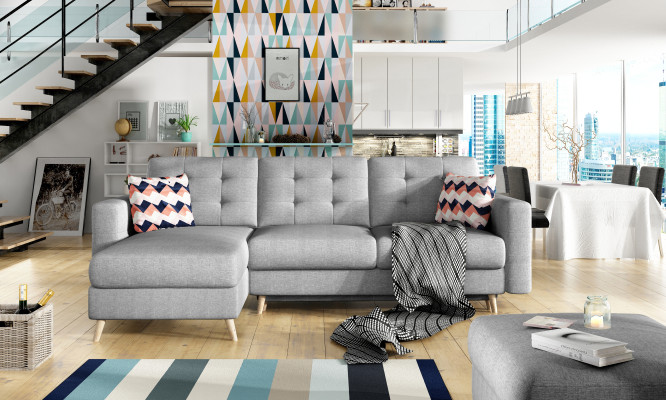 Design corner sofa, sleeper sofa, bed function, couch, textile, leather, upholstery sofas, new