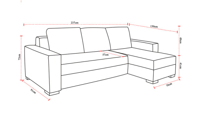 Design corner sofa Newark with bed function couch leather fabric sofas sleep sofa.