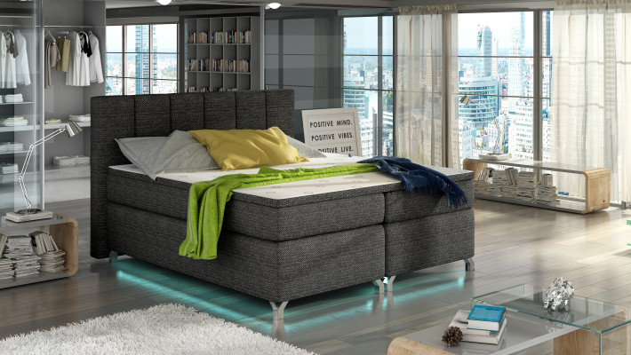 Boxspring bed 180x200cm hotel beds leather complete bed box topper