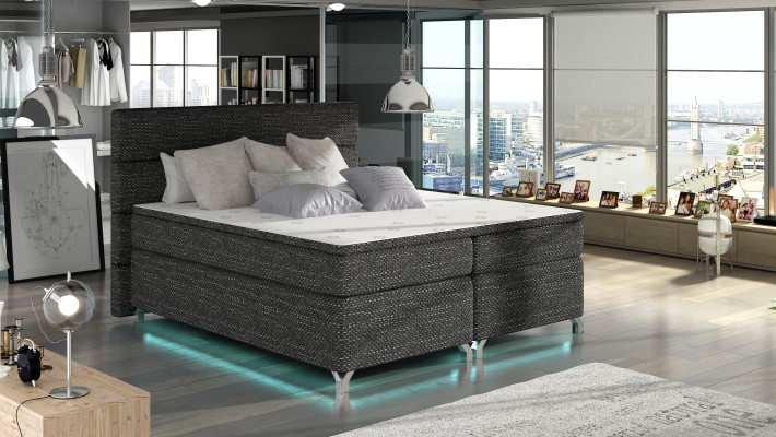 Box spring bed 180x200cm beds hotel leather complete bed frame topper