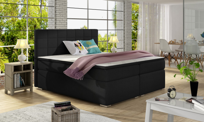 Box spring 180x200cm bed beds hotel leather complete bed box topper