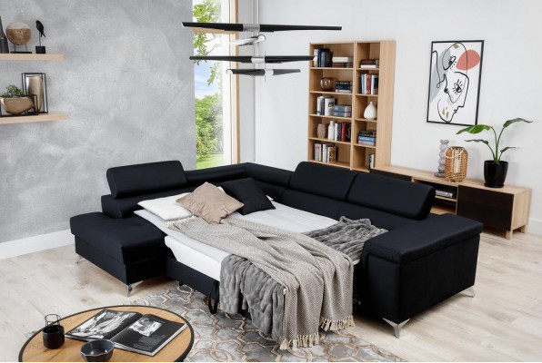 Design sofa couch corner sofa textile upholstery ensemble living landscape corner set new