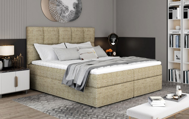 Designer upholstered bed, bed, beds, double bed, marital bed, designer bed, box spring.