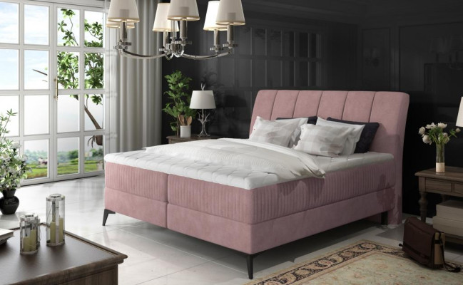 Upholstered Design Bed Luxury Double Hotel Beds Matrimonial Sleeping Room Textile 180x200cm