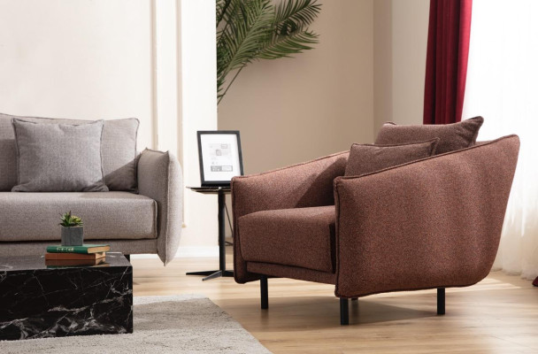 Sofa set couch 3+1 seater armchair table carved legs 2-piece. New.