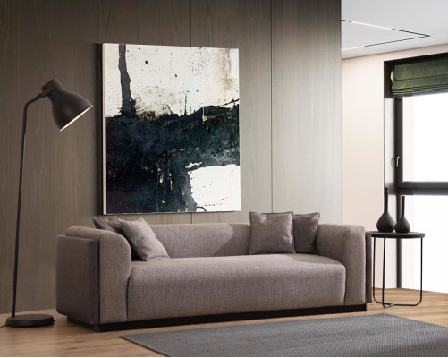 Living room sofa 4-seater design upholstered couch modern luxury new brown