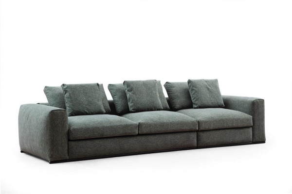 Living room sofa 4-seater modern couch upholstered seating sofa green wood