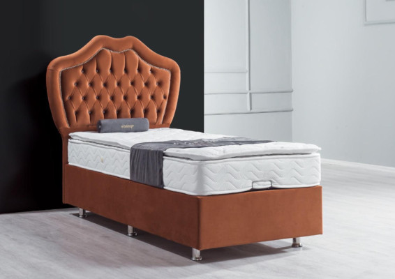 Bed Brown Single Bed Box Spring Beds Luxury Bedroom Chesterfield