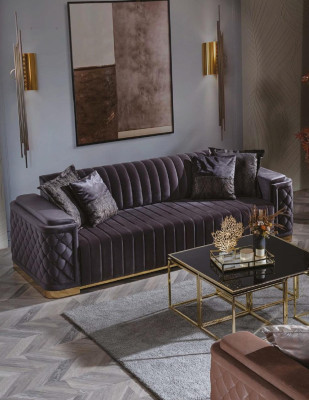 Chesterfield sofa set couch upholstery set 3-piece set sofa couch velvet