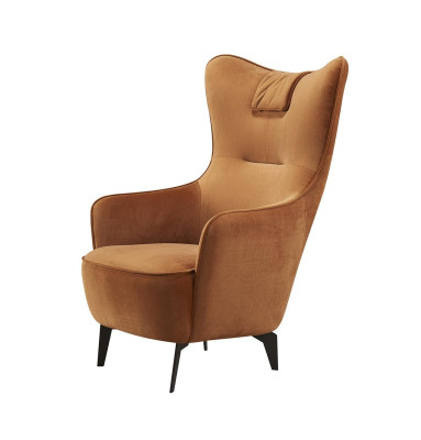 Orange armchair leather armchair 76 x 80 cm single-seater luxury design furniture