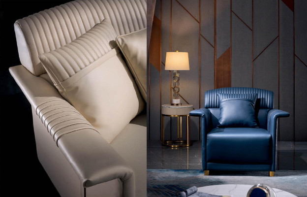 Classic designer leather lounge club armchair single-seater sofa relax