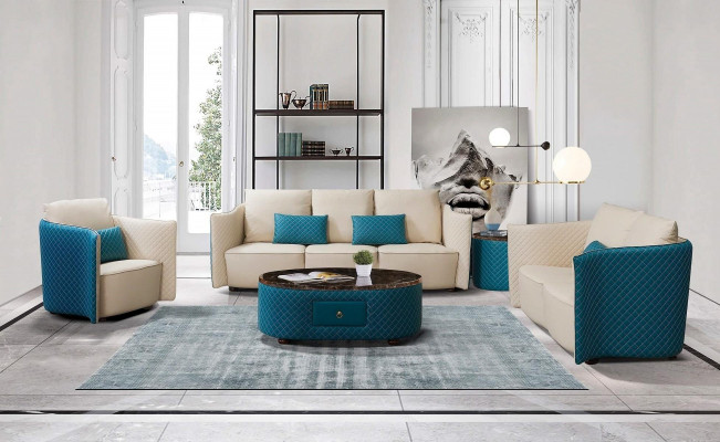 Three-seater Italian style sofa 3-seater modern sofa leather sofa couch
