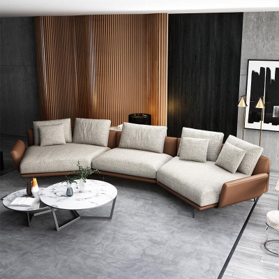 U-shaped sectional fabric sofa living landscape set design modern trapezoid sofa new