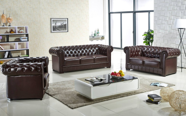 Three-seater couch upholstery design sofa modern 3-seater sofas chesterfield brown
