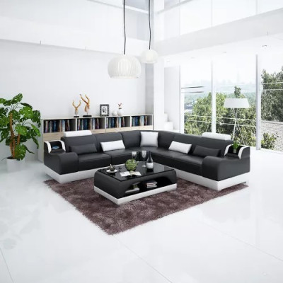 Design corner sofa living room modern corner couch leather upholstery couch sofa