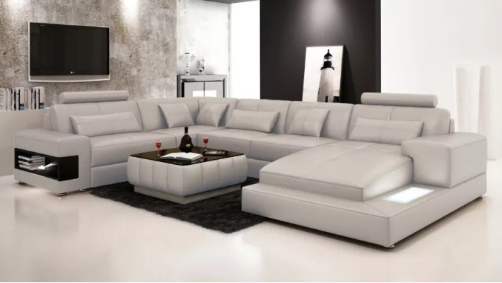 Corner sofa couch upholstered living area sofa 2-piece set coffee table corner suite