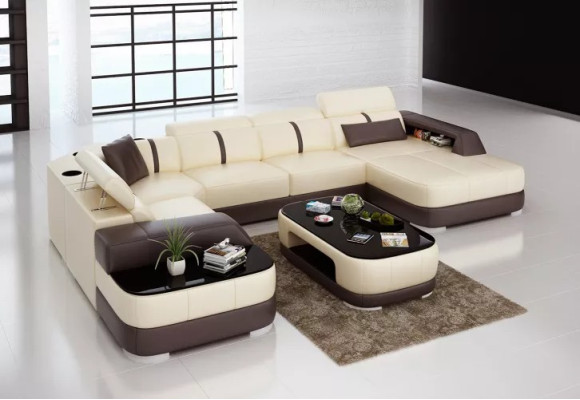 Leather XXL couch sofa living room landscape modern designer corner upholstery