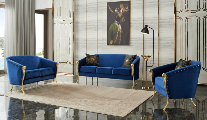 Classic golden velvet luxury sectional sofa set snakes
