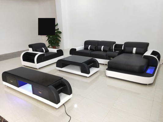 Couch corner sofa leather living landscape suite design modern sofa L-shape coffee table