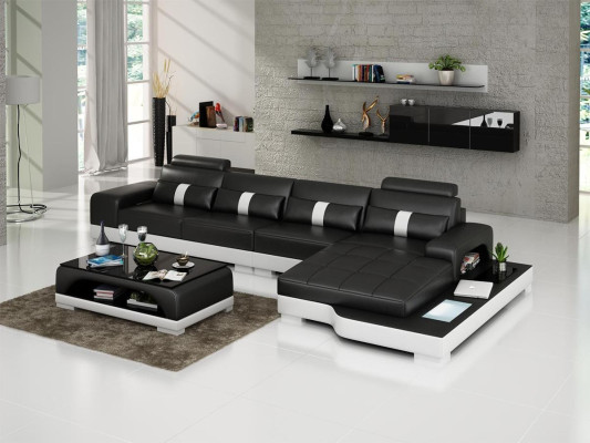 Leather sofa L-shape couch living landscape corner sofa set design modern sofa USB new