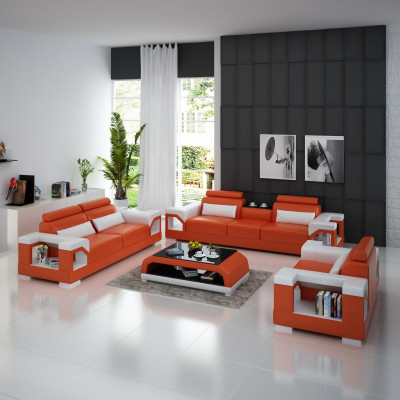 Leather sofa couch sofa set 321 set design modern sofa USB seat sofas