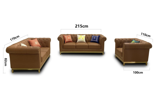 Classic Luxury Chesterfield 3+2+1 Seater Sofa Set Upholstered Furniture Sofas New