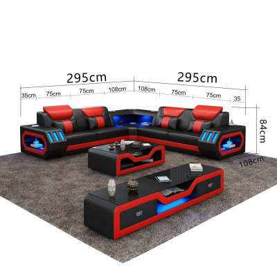 L Form Designer Living Landscape Upholstered Corner Sofa Corner Set Sofa Couch Corner LED