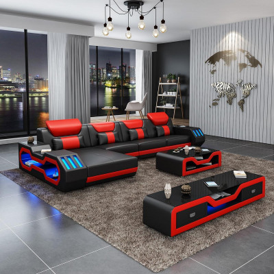Designer living landscape upholstery L-shaped corner sofa corner suite sofa couch corner LED