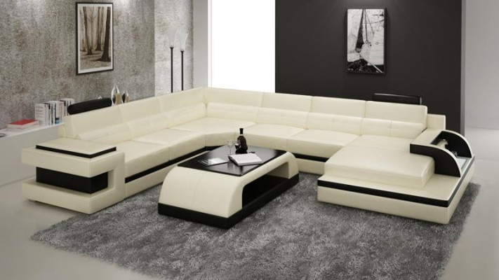 Corner sofa couch sofa LED living area upholstered suite USB illuminated suite