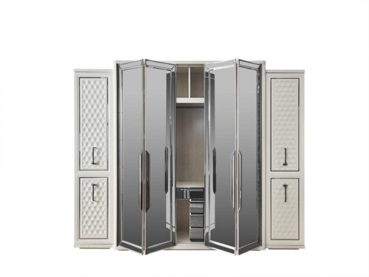 Wardrobe Closet Luxury Wood Cabinets Design Furniture Bedroom White New