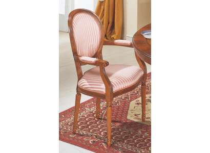 Classic wooden chair with armrests, luxurious dining chair