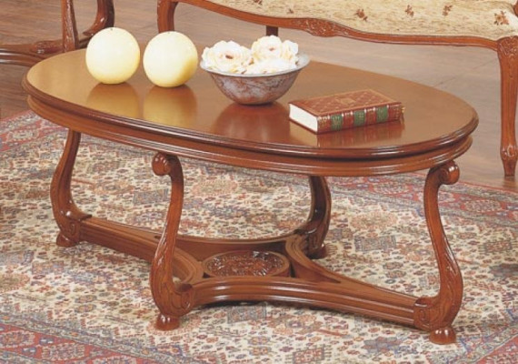 Oval coffee table, brown lacquered side table, wooden coffee table, living room table