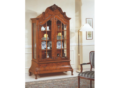 Glass display cabinets living room furniture brown display cabinet classic Italian cabinet
