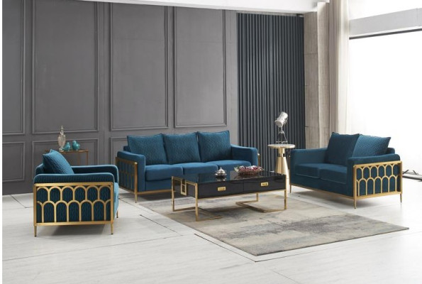 Sofa 2-seater couch design upholstery modern 100% textile fabric modern