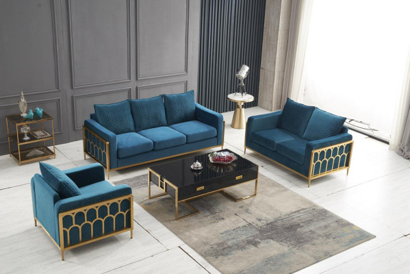 Sofa 2-seater couch design upholstery modern 100% textile fabric modern
